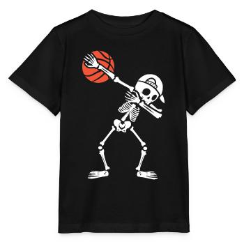 Basketballspieler Dabbing Skelett Basketball - Stanley/Stella Kinder T-Shirt MINI CREATOR  - Schwarz - Vorne - Mikhail (115cm)