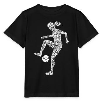Fußball Spielerin Frauen Mädchen Fußballspielerin - Stanley/Stella Kinder T-Shirt MINI CREATOR  - Schwarz - Vorne - Mikhail (115cm)