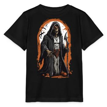Grim Reaper Magie Halloween Mort-vivant Squelette - T-shirt bio MINI CREATOR Stanley/Stella Enfant - noir - Devant - Mikhail (115cm)