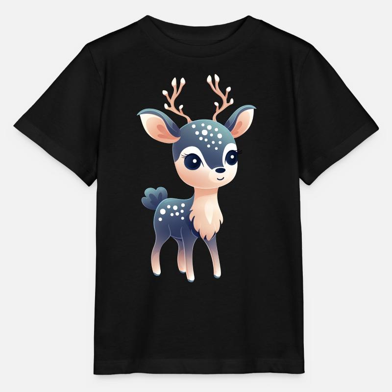 Mignon petit faon magique de Noël - T-shirt bio MINI CREATOR Stanley/Stella Enfant - noir