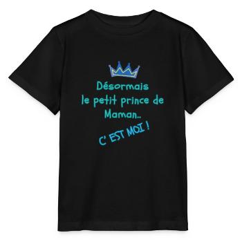Petit prince de maman - T-shirt bio MINI CREATOR Stanley/Stella Enfant - noir - Devant - Mikhail (115cm)