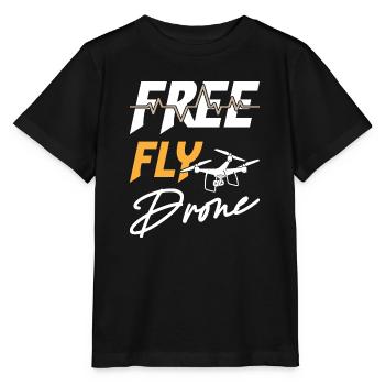 Free Fly Drone - Stanley/Stella Kinder T-Shirt MINI CREATOR  - Schwarz - Vorne - Mikhail (115cm)