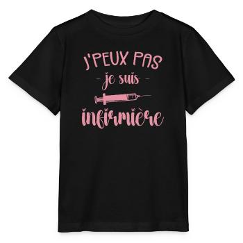 Ich kann nicht, ich bin Krankenschwester - Stanley/Stella Kinder T-Shirt MINI CREATOR  - Schwarz - Vorne - Mikhail (115cm)