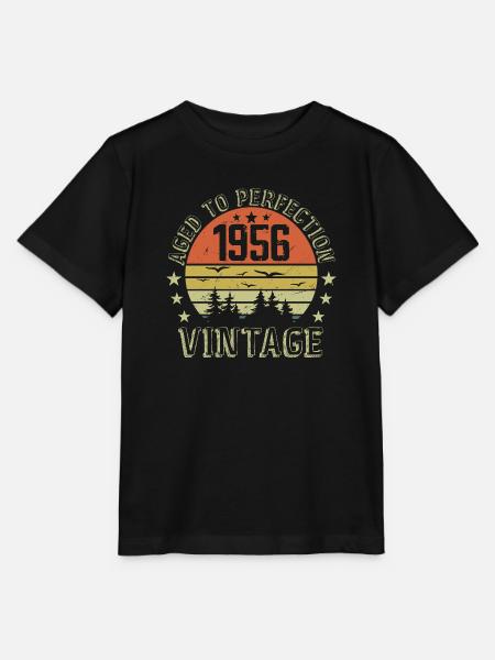 1956 Vintage Born 1956 Birthday Gift 1956 - Stanley/Stella MINI CREATOR Kids’ T-Shirt - black