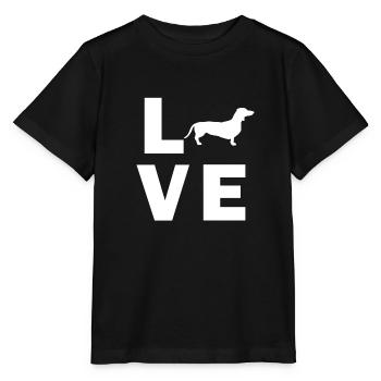 Love dog Dachshund - Stanley/Stella MINI CREATOR Kids’ T-Shirt - black - Front - Mikhail (115cm)
