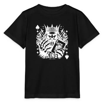 Roi des cartes jeu de poker Figurine Queen Jack Ace - T-shirt bio MINI CREATOR Stanley/Stella Enfant - noir - Devant - Mikhail (115cm)