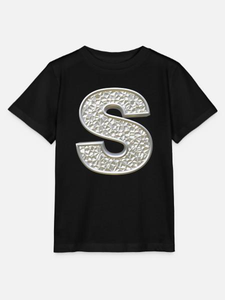 S, letter, initial, monogram, - Stanley/Stella Kinder T-Shirt MINI CREATOR - Schwarz