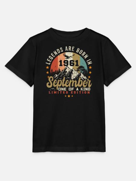 September 1961, born in 1961 - Stanley/Stella MINI CREATOR Kids’ T-Shirt - black