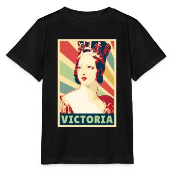 Victoria Queen of Inglaterra colores vintage - T-shirt bio MINI CREATOR Stanley/Stella Enfant - noir - Devant - Mikhail (115cm)