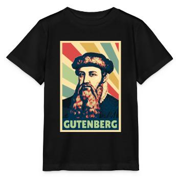 Johannes Gutenberg Colores vintage - T-shirt bio MINI CREATOR Stanley/Stella Enfant - noir - Devant - Mikhail (115cm)