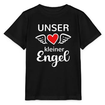 Engel Baby Sohn Tochter Junge Mädchen Liebe Herz - Stanley/Stella Kinder T-Shirt MINI CREATOR  - Schwarz - Vorne - Mikhail (115cm)