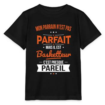 Mon parrain n'est pas parfait - Basketteur - T-shirt bio MINI CREATOR Stanley/Stella Enfant - noir - Devant - Mikhail (115cm)