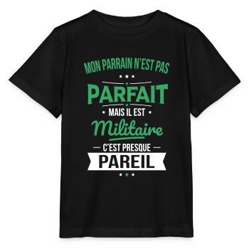 Mon parrain n'est pas parfait - Militaire - T-shirt bio MINI CREATOR Stanley/Stella Enfant - noir - Devant - Mikhail (115cm)