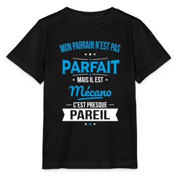 Mon parrain n'est pas parfait - Mécano - T-shirt bio MINI CREATOR Stanley/Stella Enfant - noir - Devant - Mikhail (115cm)
