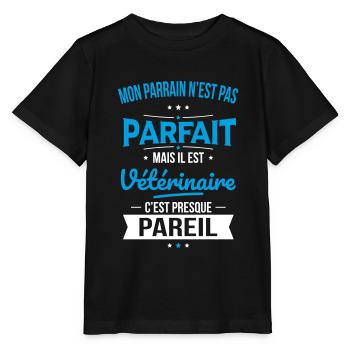 Mon parrain n'est pas parfait - Vétérinaire - T-shirt bio MINI CREATOR Stanley/Stella Enfant - noir - Devant - Mikhail (115cm)
