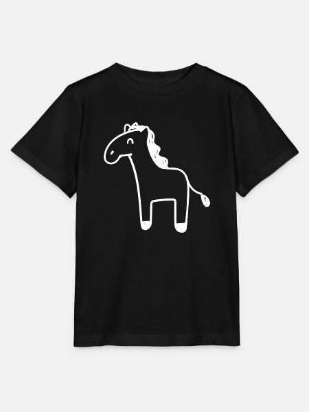 Süße Ponypferd-Tierillustration - Stanley/Stella Kinder T-Shirt MINI CREATOR  - Schwarz