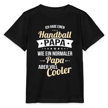 J’ai un papa handball comme un papa normal - T-shirt bio MINI CREATOR Stanley/Stella Enfant - noir - Devant - Mikhail (115cm)
