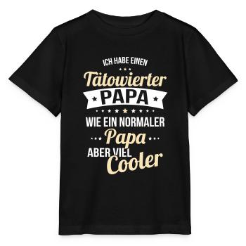 J’ai un papa tatoué comme un papa normal - T-shirt bio MINI CREATOR Stanley/Stella Enfant - noir - Devant - Mikhail (115cm)