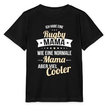 Ich habe eine Rugby Mama wie eine normale Mama - Stanley/Stella Kinder T-Shirt MINI CREATOR  - Schwarz - Vorne - Mikhail (115cm)