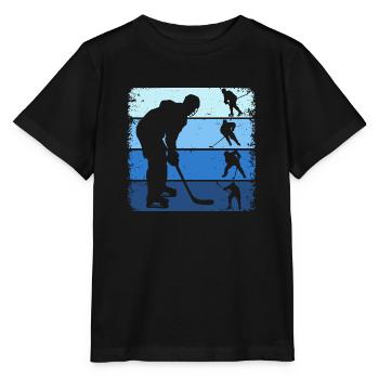 Eishockey Retro Hockey Eishockeyspieler - Stanley/Stella Kinder T-Shirt MINI CREATOR  - Schwarz - Vorne - Mikhail (115cm)