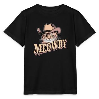Lustige Cowboy-Katze mit miauigen Texas-Vibes - Stanley/Stella Kinder T-Shirt MINI CREATOR  - Schwarz - Vorne - Mikhail (115cm)