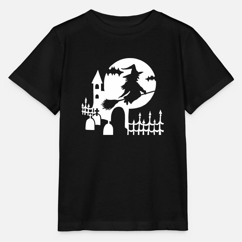 Halloween - Sorcière cimetière - blanc - T-shirt bio MINI CREATOR Stanley/Stella Enfant - noir