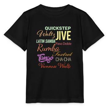Ballsaal Tanz Worte - Walzer Jive Samba Paso Doble - Stanley/Stella Kinder T-Shirt MINI CREATOR  - Schwarz - Vorne - Mikhail (115cm)