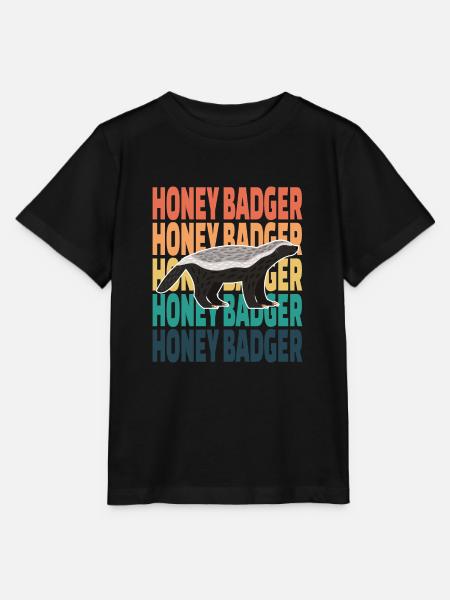 Honig Dachs Retro - Stanley/Stella Kinder T-Shirt MINI CREATOR  - Schwarz