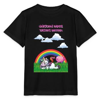 Unicorn farts tasts taste better unicorn farts - Stanley/Stella MINI CREATOR Kids’ T-Shirt - black - Front - Mikhail (115cm)