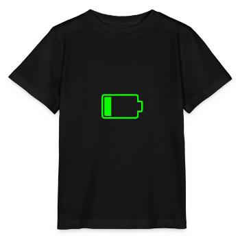 Batterie leer aufladen Urlaub Geschenk - Stanley/Stella Kinder T-Shirt MINI CREATOR  - Schwarz - Vorne - Mikhail (115cm)