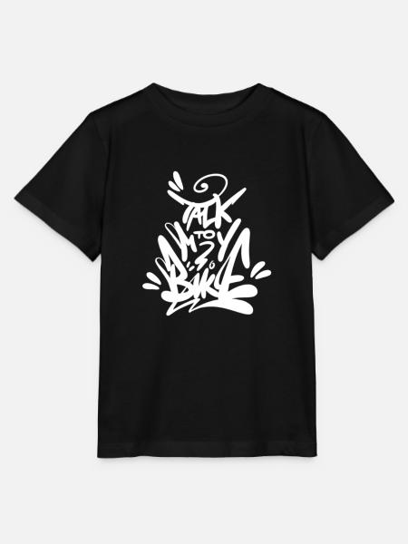 Biker Biking - Stanley/Stella MINI CREATOR Kids’ T-Shirt - black