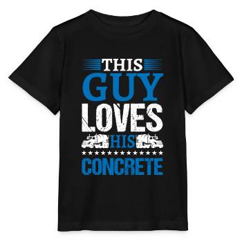 Concrete Finisher Gift Loves His Concrete - Stanley/Stella MINI CREATOR Kids’ T-Shirt - black - Front - Mikhail (115cm)