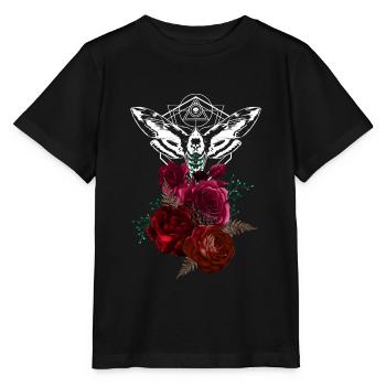 Nacht Blumen Gothik goth Totenkopf Tod Skull Punk - Stanley/Stella Kinder T-Shirt MINI CREATOR  - Schwarz - Vorne - Mikhail (115cm)