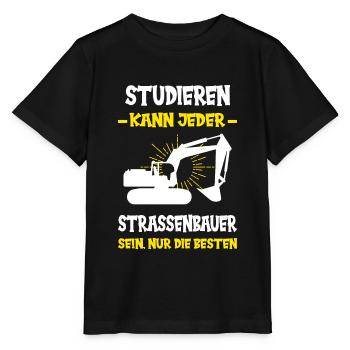 Straßenbau Strassenbauer Bauarbeiter Straßenbauer - Stanley/Stella Kinder T-Shirt MINI CREATOR  - Schwarz - Vorne - Mikhail (115cm)