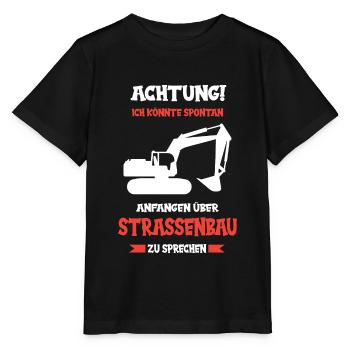 Straßenbau Strassenbauer Bauarbeiter Straßenbauer - Stanley/Stella Kinder T-Shirt MINI CREATOR  - Schwarz - Vorne - Mikhail (115cm)