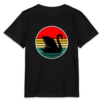 cygne oiseau oiseau d’eau cygne animaux étang étang - T-shirt bio MINI CREATOR Stanley/Stella Enfant - noir - Devant - Mikhail (115cm)