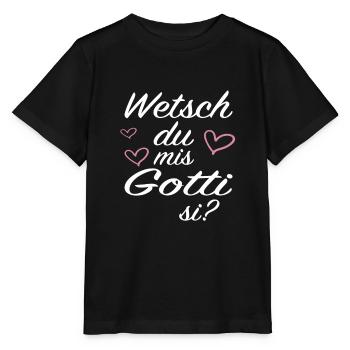 Gotte Schweiz Kind Geschenkidee Pate - Stanley/Stella Kinder T-Shirt MINI CREATOR  - Schwarz - Vorne - Mikhail (115cm)