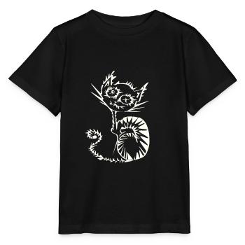 Lucid cat (dark) - Stanley/Stella MINI CREATOR Kids’ T-Shirt - black - Front - Mikhail (115cm)