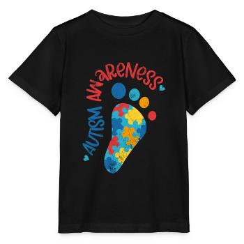 AUTISMUS BEWUSST LIEBE KIND BEGABT SPRUCH MOTIVE - Stanley/Stella Kinder T-Shirt MINI CREATOR  - Schwarz - Vorne - Mikhail (115cm)