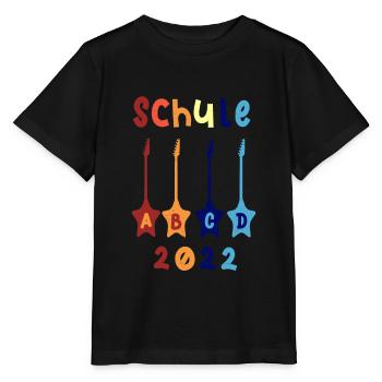 Schule 2022 ABCD Rockgitarre T shirt - Stanley/Stella Kinder T-Shirt MINI CREATOR  - Schwarz - Vorne - Mikhail (115cm)