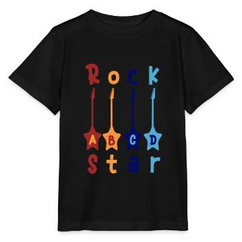 1. Klasse ABCD Rockgitarre T shirt - Stanley/Stella Kinder T-Shirt MINI CREATOR  - Schwarz - Vorne - Mikhail (115cm)