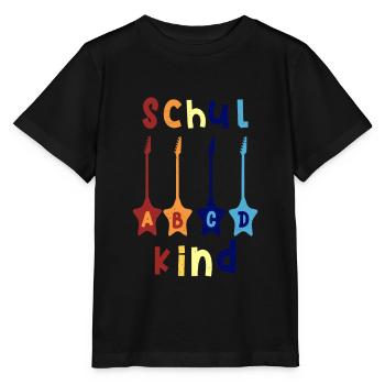 Schulkind ABCD Rockgitarre T shirt - Stanley/Stella Kinder T-Shirt MINI CREATOR  - Schwarz - Vorne - Mikhail (115cm)