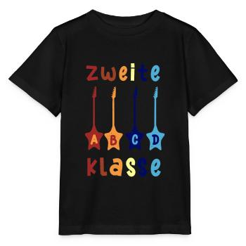 2. Klasse ABCD Rockgitarre Schulbeginn T shirt - Stanley/Stella Kinder T-Shirt MINI CREATOR  - Schwarz - Vorne - Mikhail (115cm)