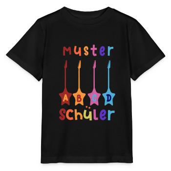 Musterschüler ABCD Rockgitarre T shirt - Stanley/Stella Kinder T-Shirt MINI CREATOR  - Schwarz - Vorne - Mikhail (115cm)