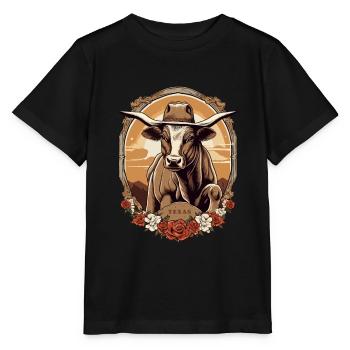 Texas Bull Rider - Stanley/Stella MINI CREATOR Kids’ T-Shirt - black - Front - Mikhail (115cm)