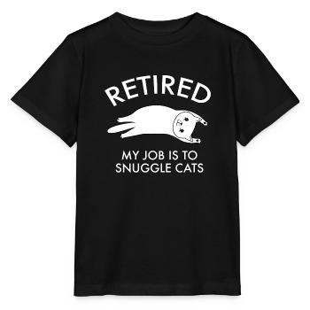 Retired My Job Is To Snuggle Cats Retirement Joke - Stanley/Stella MINI CREATOR Kids’ T-Shirt - black - Front - Mikhail (115cm)