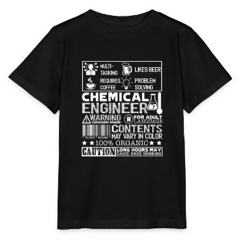 Travail d’ingénieur chimique - T-shirt bio MINI CREATOR Stanley/Stella Enfant - noir - Devant - Mikhail (115cm)