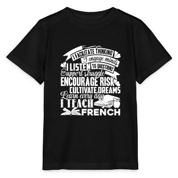 J’enseigne Français - T-shirt bio MINI CREATOR Stanley/Stella Enfant - noir - Devant - Mikhail (115cm)