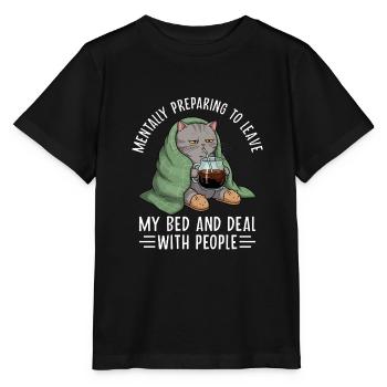 Mentally Preparing Cat - Stanley/Stella MINI CREATOR Kids’ T-Shirt - black - Front - Mikhail (115cm)