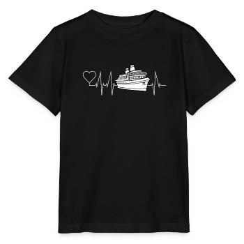 Cruise ship, Crusader heartbeat gift - Stanley/Stella MINI CREATOR Kids’ T-Shirt - black - Front - Mikhail (115cm)